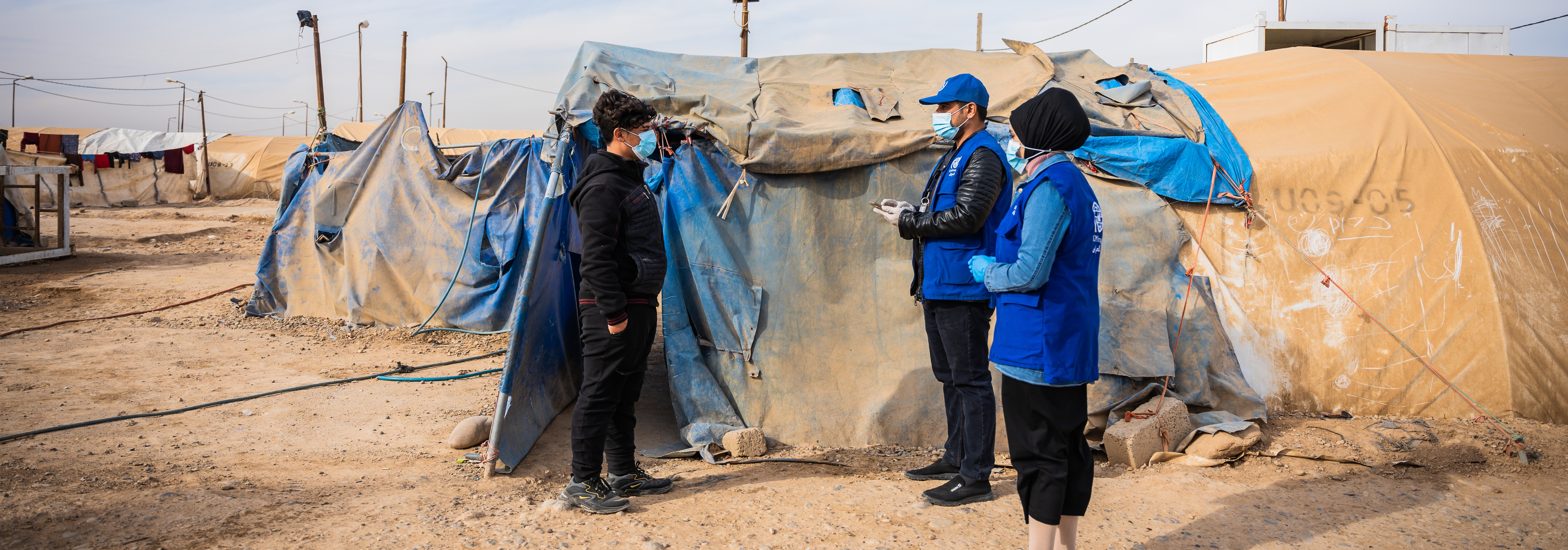Risk Communication and Community Engagement (RCCE) in IDP camp. Photo: ©IOM Iraq 2021/Yad Abdulqader